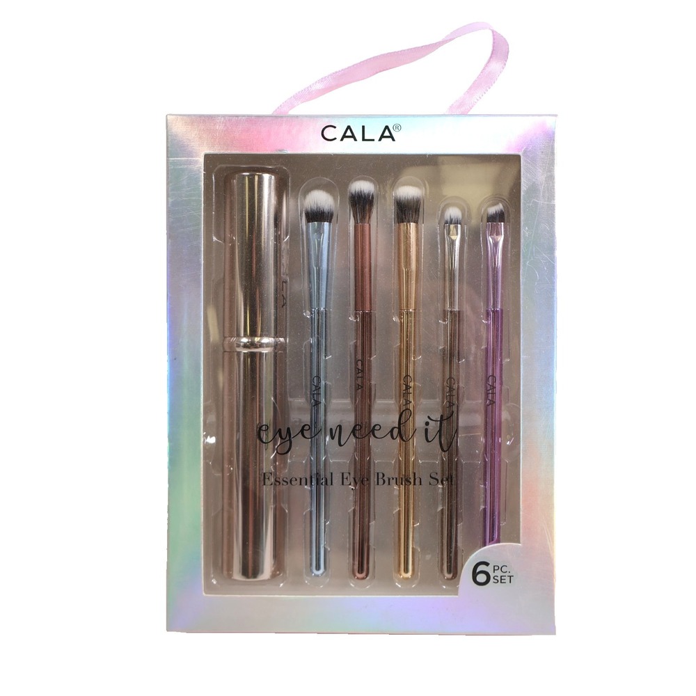 CALA Eye Need It Essential Eye Kit 5pc. Metallic Makeup Brush Set + Travel Case